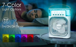 🌬️💡 MINI VENTILADOR LED + HUMIDIFICADOR 3 EN 1 – CONFORT, LUZ Y FRESCURA EN UN SOLO DISPOSITIVO ✨