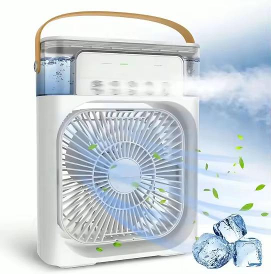 🌬️💡 MINI VENTILADOR LED + HUMIDIFICADOR 3 EN 1 – CONFORT, LUZ Y FRESCURA EN UN SOLO DISPOSITIVO ✨
