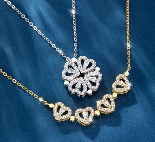 🍀 COLLAR TRÉBOL PLATEADO y DORADO – ELEGANCIA Y BUENA SUERTE EN UN SOLO DETALLE ✨