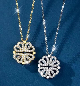 🍀 COLLAR TRÉBOL PLATEADO y DORADO – ELEGANCIA Y BUENA SUERTE EN UN SOLO DETALLE ✨